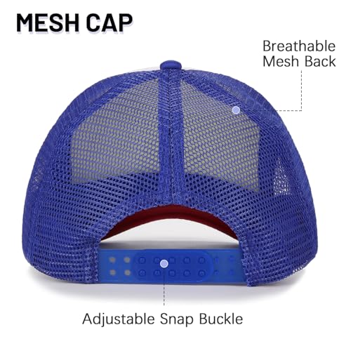 Ultrafun 10 Pack Trucker Hat Mesh Sublimation Blank Hats Adjustable Baseball Caps Hats for Men Women - color: Red Blue White