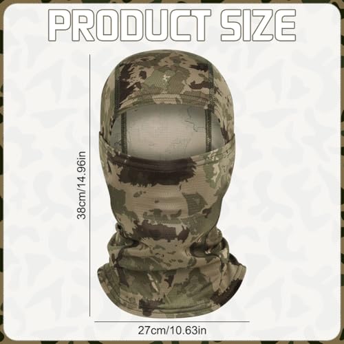Camo Balaclava Ski Mask UV Face Cover for Motorcycle Hunting - color: Fresh Color-5pcs