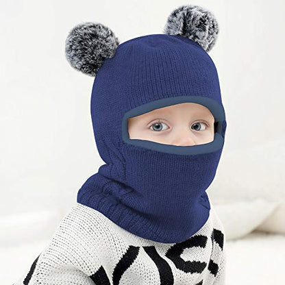 Baby Winter Hat Scarf Set, Unisex Infant Toddler Kids Hat Scarf - color: Navy, size: 2-5T