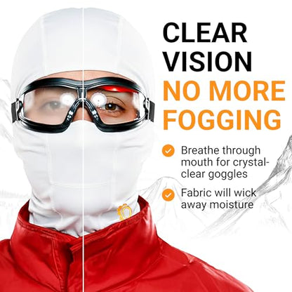 GearTOP Balaclava Ski Mask for Men and Women, Winter Motorcycle Face Mask - color: Black & White