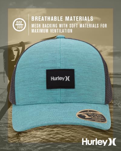 Hurley Mens Trucker Hat Fairway Mesh Trucker Hat, Quick Dry Snapback - color: Aurora Green