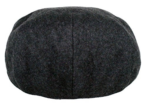 EPOCH Men's Herringbone Wool Tweed Newsboy Ivy Cabbie Driving Cap - color: 1581-charcoal, size: Large
