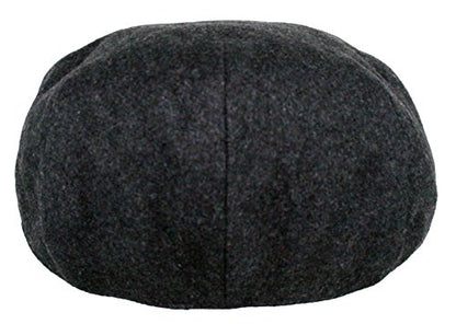 EPOCH Men's Herringbone Wool Tweed Newsboy Ivy Cabbie Driving Cap - color: 1581-charcoal, size: Large