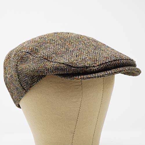 Nevis Flat Cap - 100% Handwoven Wool – Harris Tweed – Water Resistant - color: Classic Herringbone, size: 7 3/4