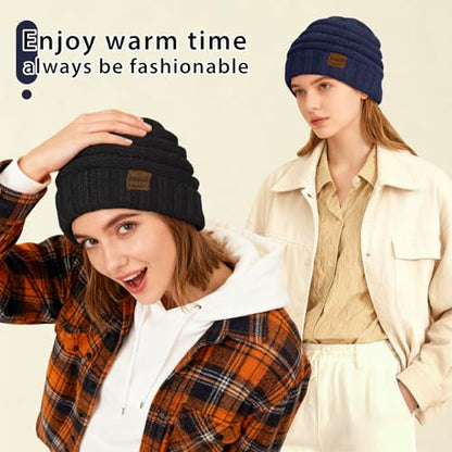 ZOORON Womens Winter Hat Slouchy Beanies for Women Cable Knit Beanie Hats - color: 1pack- Navy