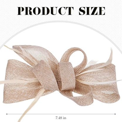 Zinniday Victoria Tea Party Hat - 2025 Bow Derby Attire Hats with Hairpin,1920s 50s Feather Fascinators for Women - color: Champagne