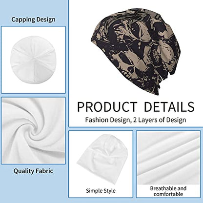 Gamepad Print Slouchy Beanie Skull Caps Chemo Hats Baggy Headwear for Men Women Jogging Cycling - color: Skull