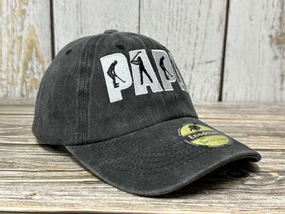 Embroidered Baseball Caps for Men and Women - color: Golf Papa (Washed Black)
