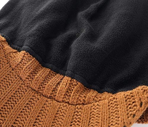 Home Prefer Men's Winter Hat Thick Knit Beanie Cap with Visor Newsboy Beanie Hat - color: Brown