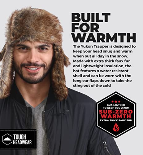 Tough Headwear Russian Trapper Hat – Water-Resistant Ushanka for Men & Women with Chin Strap & Ear Flaps - color: Navy Blue