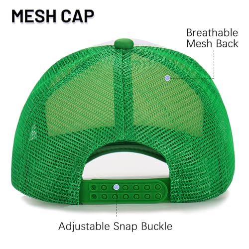 Ultrafun 10 Pack Trucker Hat Mesh Sublimation Blank Hats Adjustable Baseball Caps Hats for Men Women - color: Green White