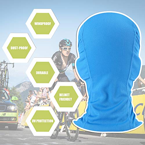 Balaclava Face Mask Adjustable Windproof UV Protection Hood - color: Light Blue