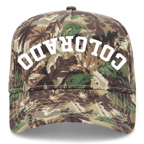 Colorado Upside Down Reversed Vintage Trucker Hat | CO | Premium Adjustable Snapback Baseball Hat for Men & Women - color: Camo