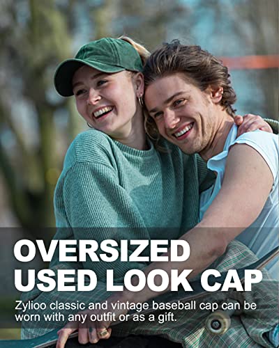 Zylioo XXL Baseball Cap for Big Heads Men Women, Washed Denim Dad Hat - color: Hunter Green, size: X-Large-XX-Large