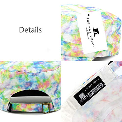 The Hat Depot Cadet Military Army Baseball Cap Tie Dye & Washed Cotton Basic & Distressed Cadet Brushed Cotton Cap - color: 3. Tie Dye - Color 2
