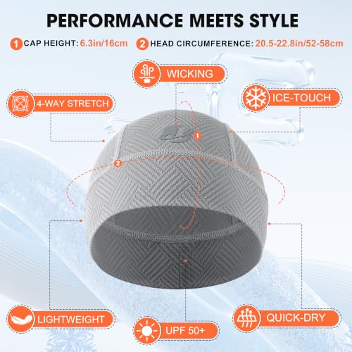 Fashion Cooling Skull Cap Sweat Control Breathable Helmet Liner 3-Pack - color: Black/Gray/Off-white