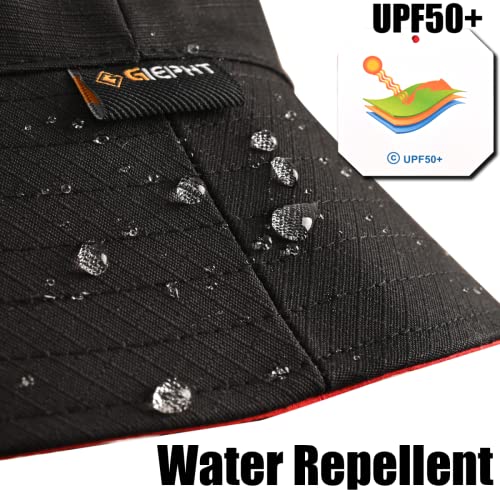 Womens Bucket Rain Hat Reversible Packable Foldable Water Repellent Cute for Ladies Travel Hiking Golf - color: Black/Red, size: Small
