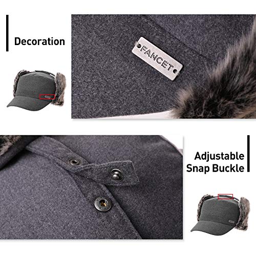 Jeff & Aimy Unisex Winter Earflap Trapper Hunting Ski Hat Baseball Cap 54-62CM - color: 99707#black, size: Large