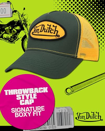 Von Dutch Unisex Trucker Hat, Colorblock, Mesh Back, Curved Bill, Snapback - color: Veranda