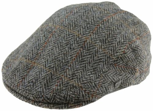 Failsworth Millinery Stornoway Harris Tweed Flat Cap (Latest Version) - color: Pattern 2022 - Grey, size: X-Large