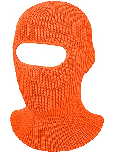 SATINIOR 1 Hole Ski Mask Winter Knitted Balaclava Warm Full Face Mask Windproof Head Cover for Men Women Sports Outdoor - color: Orange, size: Medium