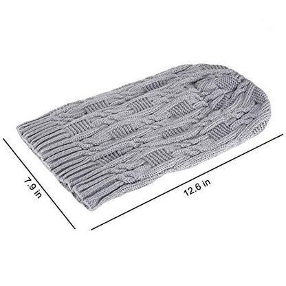 Surblue Unisex Trendy Beanie Warm Oversized Chunky Cable Knit Slouchy Woolen Hat - color: Light Gray