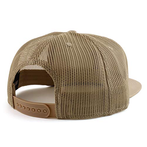 Armycrew Oversize XXL Blank Flatbill Mesh Snapback Cap - color: Khaki