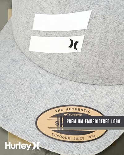Hurley Mens Lightweight Poly Mesh Back Curved Bill Cap Trucker Hat - color: Grey