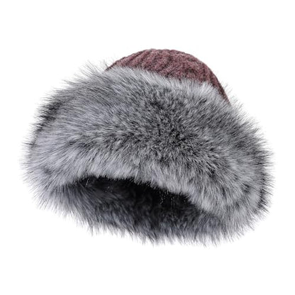 Womens Winter Knit Slouchy Beanie Hat Warm Knitted Skull Ski Cap Hats for Women Plush Edge Brimless Beanies Snow Hat - color: Mg-zzmxg25114-purple