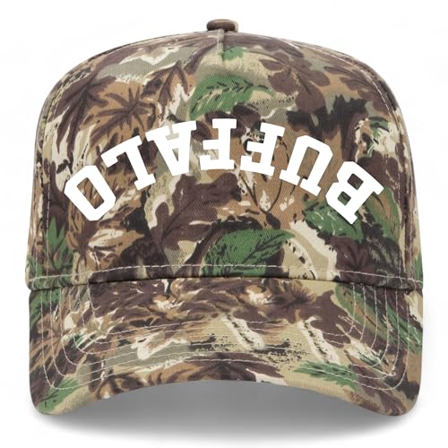 Buffalo Upside Down Reversed Vintage Trucker Hat | Premium Adjustable Snapback Baseball Hat for Men & Women - color: Camo