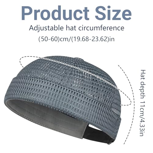 2 Pack Men’s Breathable Brimless Docker Hat,Lightweight Mesh Skull Cap,Hip-Hop Cap Docker Beanie for Summer Outdoor Wear - color: 2 Pcs-b