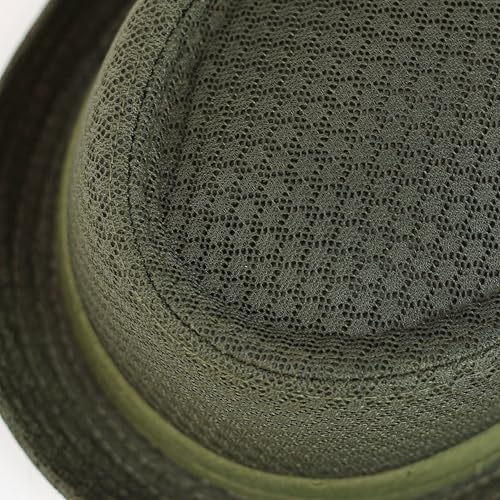 The Hat Depot Unisex Light Weight Classic Soft Cool Mesh Pork Pie hat - color: Olive, size: Large-X-Large