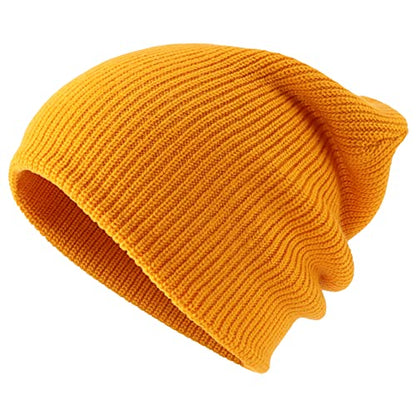 Connectyle 2 Pack Classic Cuffed Beanie Hat for Men & Women Warm Winter Knit Hat Thick Beanies Skull Cap Acrylic Watch Cap - color: Black+golden