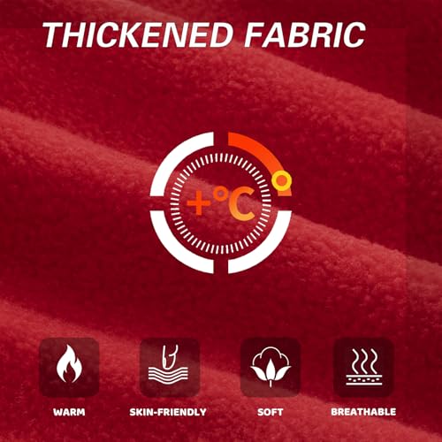 Balaclava Winter Face Mask Windproof Fleece Ski Mask Cold Weather Neck and Face Warmer for Men and Women - color: Red