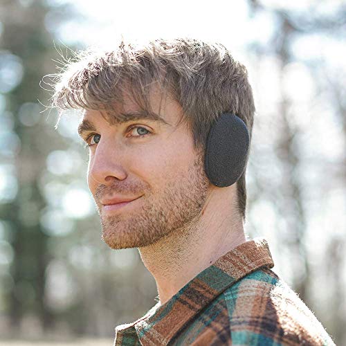 EarCaps Fleece Bandless Ear Warmers/Ear Muffs For Men & Women - color: Smoke, size: Medium