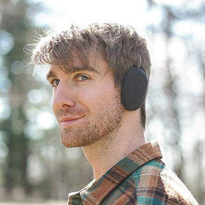 EarCaps Fleece Bandless Ear Warmers/Ear Muffs For Men & Women - color: Smoke, size: Medium