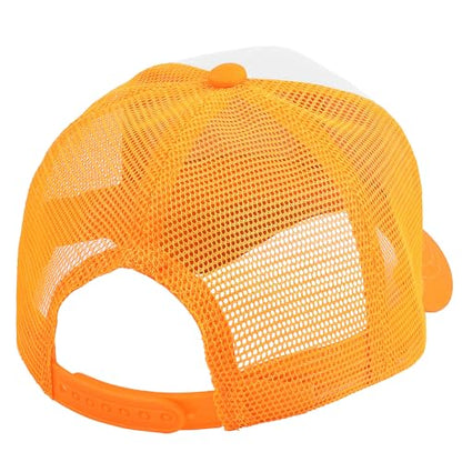 Falari 5-Panel Mesh Baseball Cap, Trucker Hat, Structured Plain Design, Cotton, Adjustable Size - color: 1pk Gold