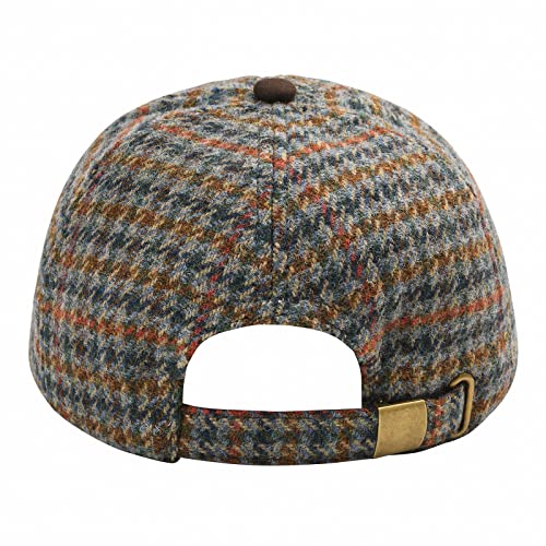 BOTVELA Men Wool Adjustable Tweed Baseball Cap - color: P Houndstooth 2