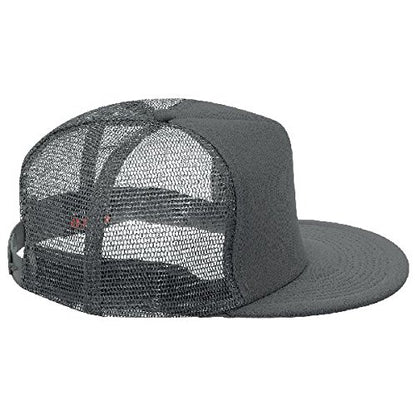 OTTO SNAP Round Flat Visor High Crown Mesh Back 5 Panel Trucker Snapback - color: Char. Gray