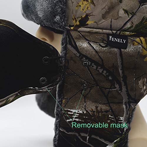 Winter Trapper Hats Ushanka Russian- Men Women Trooper Ear Flaps Hunting Face Masks Ski Snow Cold Weather - color: Camouflage Color
