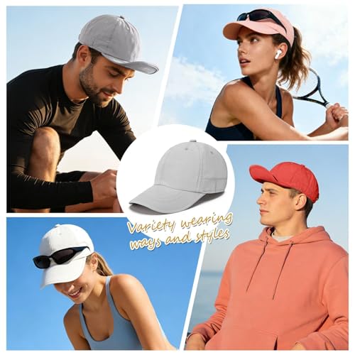 ZOORON Soft Brim Baseball Cap Low Profile Unstructured Dad Hat, Adjustable Washer Friendly Sport Hats for Golf Running - color: 1pack-light Gray