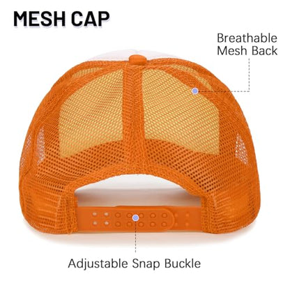 Ultrafun 10 Pack Trucker Hat Mesh Sublimation Blank Hats Adjustable Baseball Caps Hats for Men Women - color: Orange White