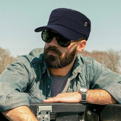 Unisex Basic Cadet Army Caps Everyday Military Style Hat - color: Navy Blue 1