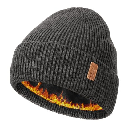 Wmcaps Merino Wool Fleece Lined Beanie Warm Winter Hats for Men Women - color: Slate Gray