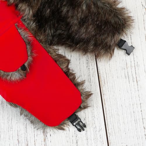 ONWAY Trapper Hat Winter Hats for Women Men with Faux Fur Ear Flaps - color: Solid Red
