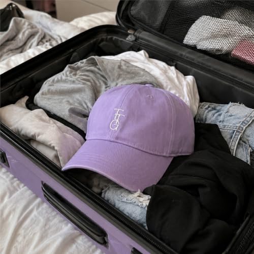 Kids Washed Cotton Baseball Cap, Unstructured Adjustable Toddler Hat for Boys & Girls - color: Lavender