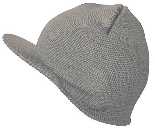 TOP HEADWEAR Winter Cuffless Beanie Visor - color: Light Grey