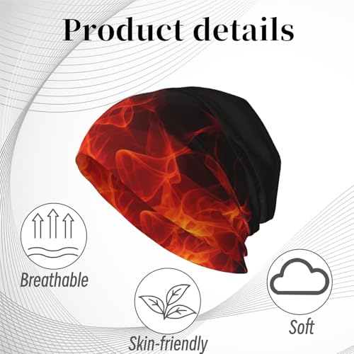Unisex Stretch Knit Beanie Hat - color: Flame