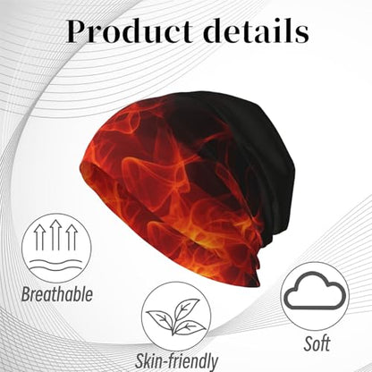 Unisex Stretch Knit Beanie Hat - color: Flame