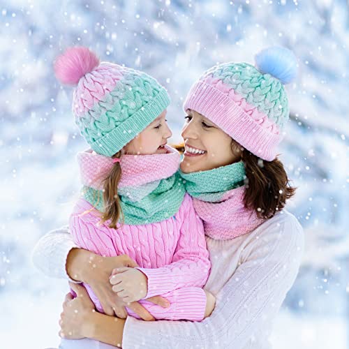 Tatuo 16 Pcs Faux Fur Pom Poms for Hats, Mermaid Color - color: Mermaid Color